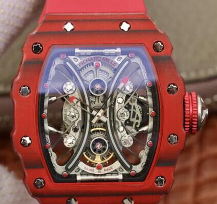 Richard Mille Replica Watch RM53-01 PABLO MAC DONOUGH Red Carbon RED RUBBER Men